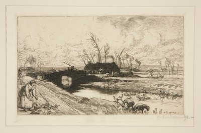 De kleine brug (Vendée) door Auguste Lepere