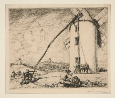 Molen van Chapelles (Vendée) door Auguste Lepere