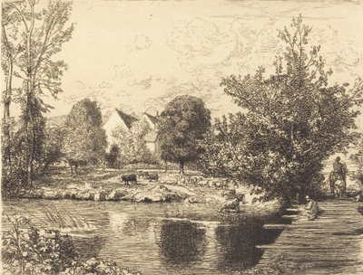 Oude Voetbrug, Oevers van de Kleine Morin, 1915 door Auguste Lepere