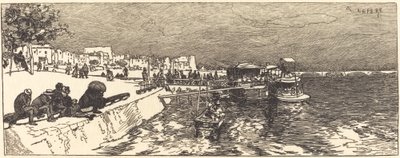 Pier bij Bercy door Auguste Lepere