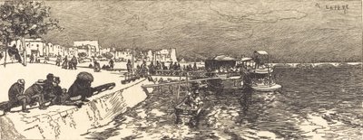 Pier bij Bercy Embarcadere a Bercy, 1890 door Auguste Lepere