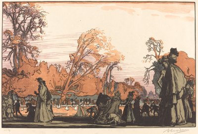 De Vijver in de Tuilerieën door Auguste Lepere