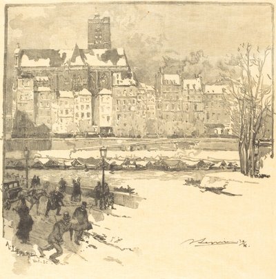 Kade van het Stadhuis door Auguste Lepere