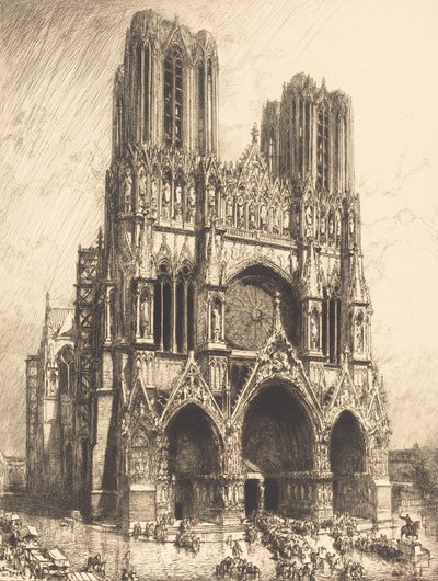 Kathedraal van Reims, 1911 door Auguste Lepere