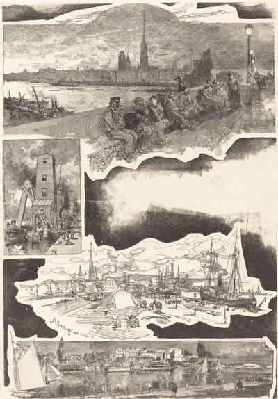 Rouen, 1888 door Auguste Lepere