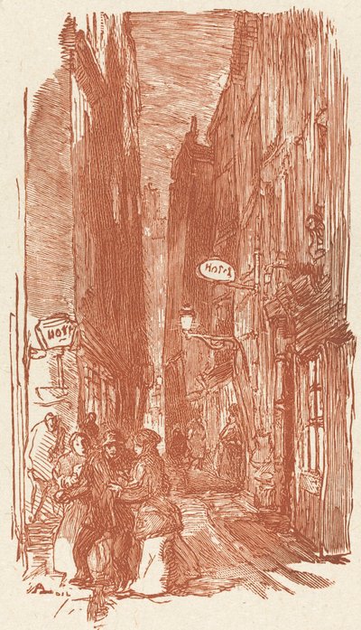 Rue Saint-Severin door Auguste Lepere