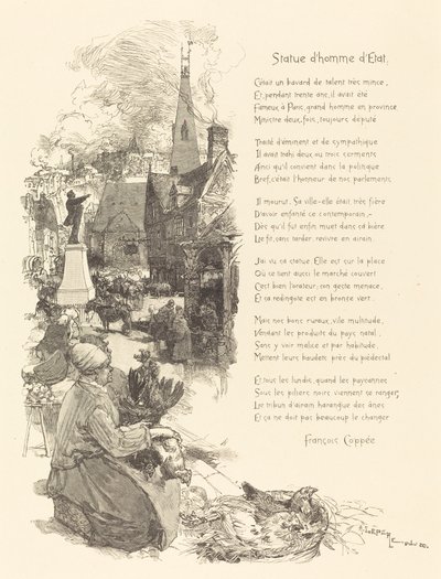 Standbeeld van een staatsman door Auguste Lepere