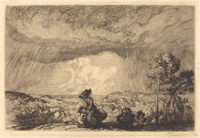 Storm op de duin, Vendée door Auguste Lepere
