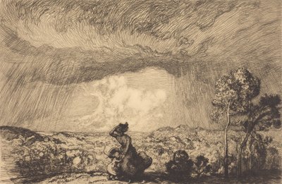 Storm op de duin, Vendée door Auguste Lepere