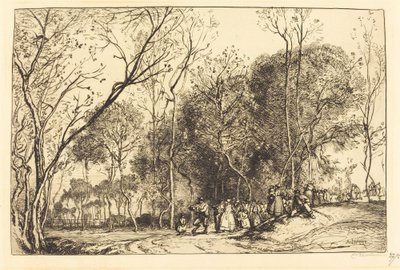 Zomer in Saint-Martin, de Voorbijgaande Bruiloft door Auguste Lepere