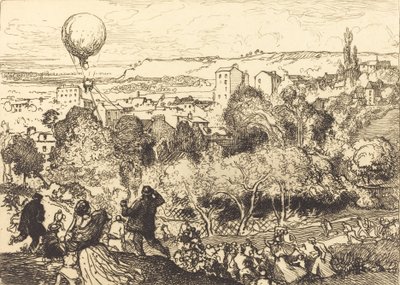 De Vallende Ballon, in Pre-Saint-Gervais, 1910 door Auguste Lepere