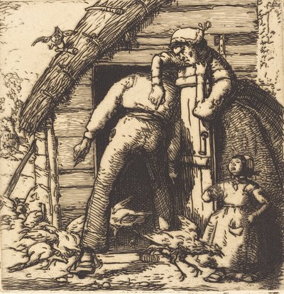 De poelier, Vendee Le Poulailler, Vendee, 1908 door Auguste Lepere