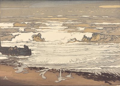 Ontvouwde golven, overstroming van september, 1901 door Auguste Lepere