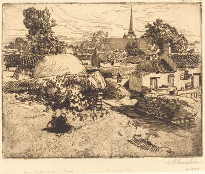 Zicht op St.-Jean-de-Mont, Vendee door Auguste Lepere