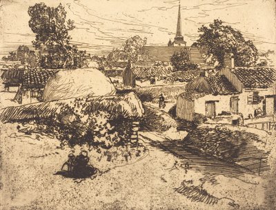 Zicht op St.-Jean-de-Mont, Vendee Vue de St.-Jean-de-Mont, Vendee, 1892 door Auguste Lepere
