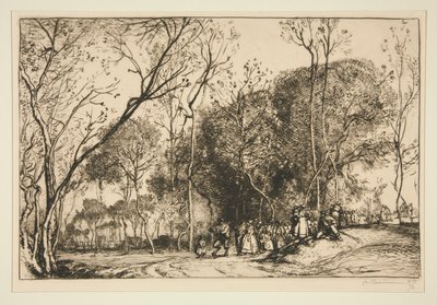 Zomer in Saint-Martin, de voorbijgaande bruiloft door Auguste Lepere