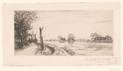 Gezicht op de Amstel door Auguste Lepère (signed by artist)