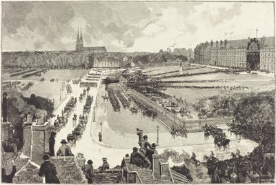 De Militaire Eerbewijzen aan het Dode Lichaam van Admiraal Courbet door Auguste Lepère and Louis Tinayre