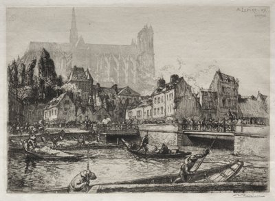 Aankomst van groenten - Amiens door Auguste Louis Lepère