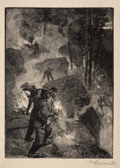 Varenbranders door Auguste Louis Lepère