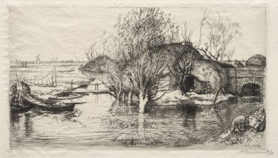 De overstroomde hut door Auguste Louis Lepère
