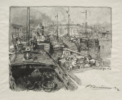 Het Bassin van La Villette door Auguste Louis Lepère