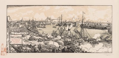 De haven van Nantes door Auguste Louis Lepère