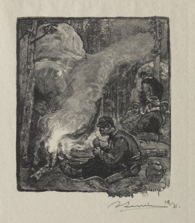 Maaltijd van de houthakkers door Auguste Louis Lepère