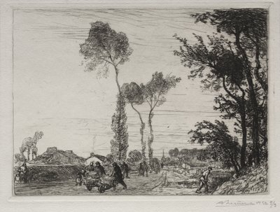 Terugkeer van de markt van St. Jean-de-Mont door Auguste Louis Lepère