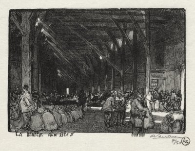 Rouen Illustré: La Halle aux Blés door Auguste Louis Lepère