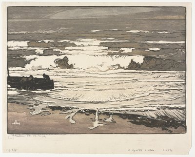 De brekende golven, getij van september 1901 door Auguste Louis Lepère