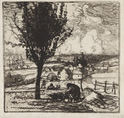 Uitzicht op Jouy-le-Moutier door Auguste Louis Lepère