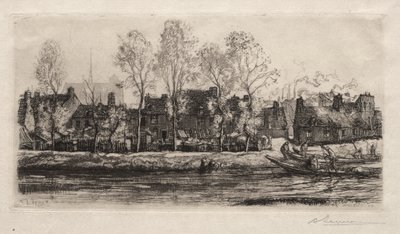 Amiens, de Oevers van de Somme door Auguste Louis Lepère