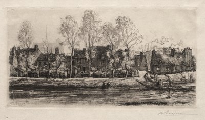 Amiens, de oevers van de Somme, 1907 door Auguste Louis Lepère