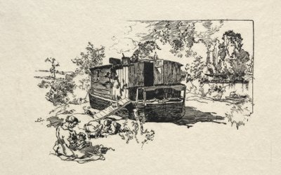 Woonschip door Auguste Louis Lepère
