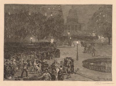Bois du Monde: Les troubles du quartier Latin door Auguste Louis Lepère