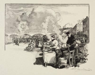 Debarcadère des bateaux-omnibus door Auguste Louis Lepère