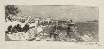 Aanlegplaats in Bercy door Auguste Louis Lepère
