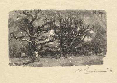 Fontainebleau Bos: Bij de Slaapplaats van Lantara door Auguste Louis Lepère