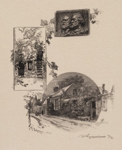 Fontainebleau Bos: Toegang tot Rousseaus Studio en het Millet Huis La Forêt de Fontainebleau door Auguste Louis Lepère