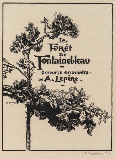 Fontainebleau Bos: Frontispice door Auguste Louis Lepère