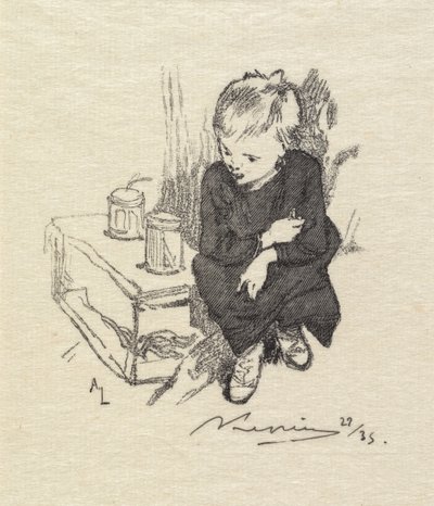 Fontainebleau Bos: De jongen met de hazelworm door Auguste Louis Lepère