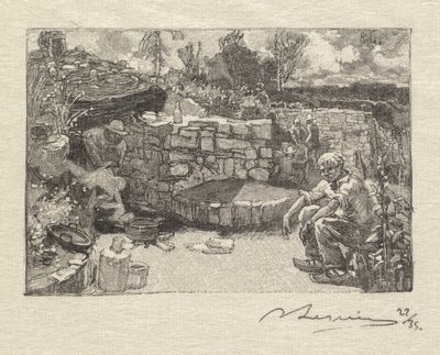 Fontainebleau Bos: Hut van de Steengroevewerker door Auguste Louis Lepère