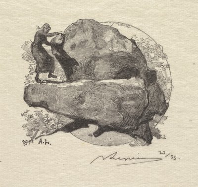 Fontainebleau Bos: De Trillende Rots door Auguste Louis Lepère