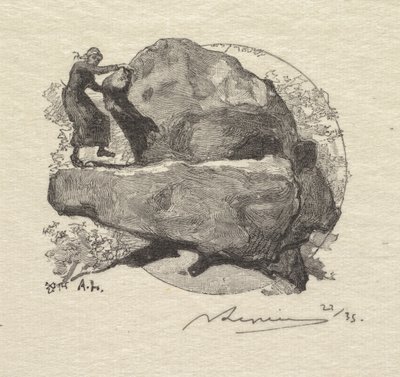 Fontainebleau Bos: De Trillende Rots door Auguste Louis Lepère