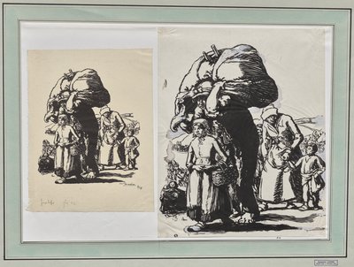 Vluchtelingen door Auguste Louis Lepère