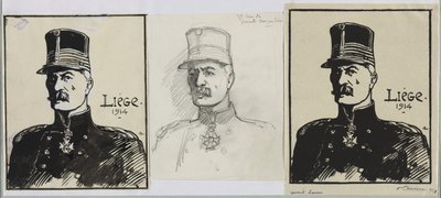 Generaal Leman, 1914 door Auguste Louis Lepère