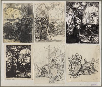De brand van Leuven door Auguste Louis Lepère