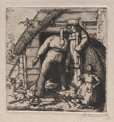 De kippenren vangt de grootste door Auguste Louis Lepère