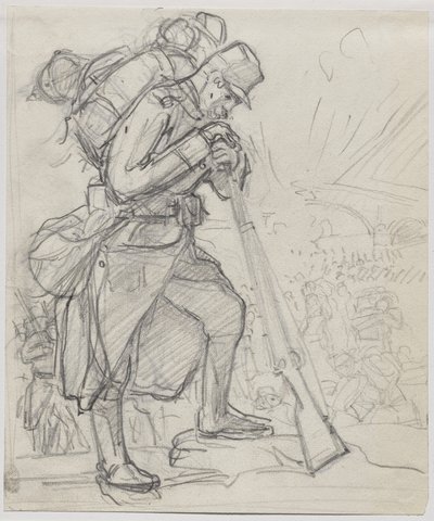 De terugtocht na Charleroi door Auguste Louis Lepère